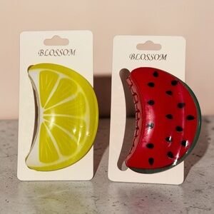 Lemon and Watermelon Hair Clips (SET of 2)